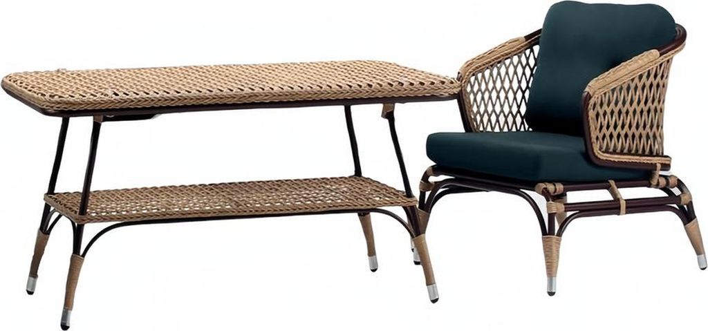 Garnitur Sessel Grün Hochwertig Couchtisch Sessel Stoff Luxus Modern Möbel