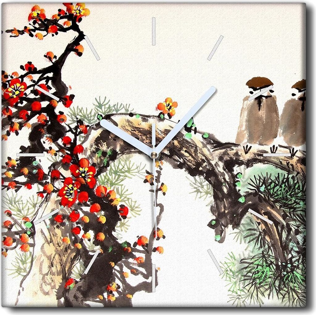 Coloray Uhr auf Leinwand 30x30 cm Wand Uhr Dekoration Wohnzimmer Segeltuch weiße Zeiger -China Three-Tinte