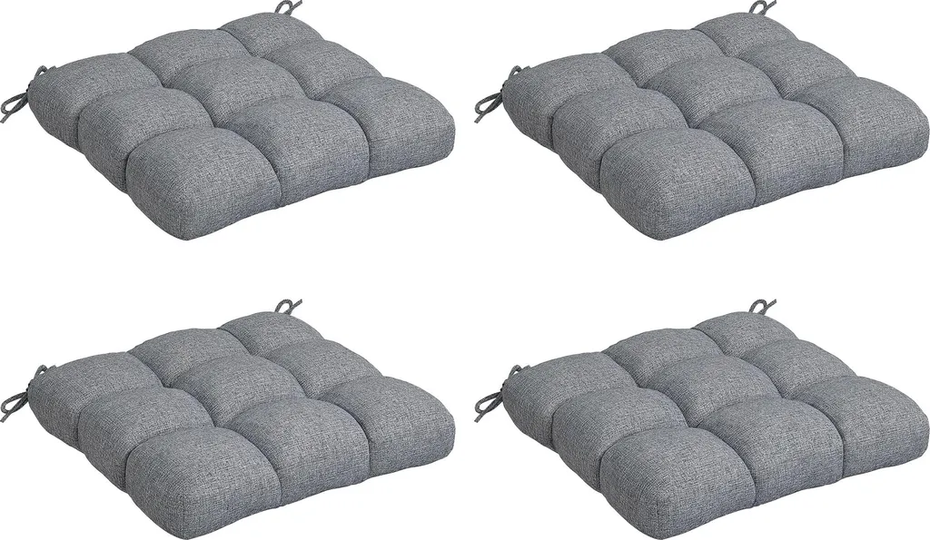 Coussins de Jardin Gris pour Salon Extérieur Confortable Lot de 4