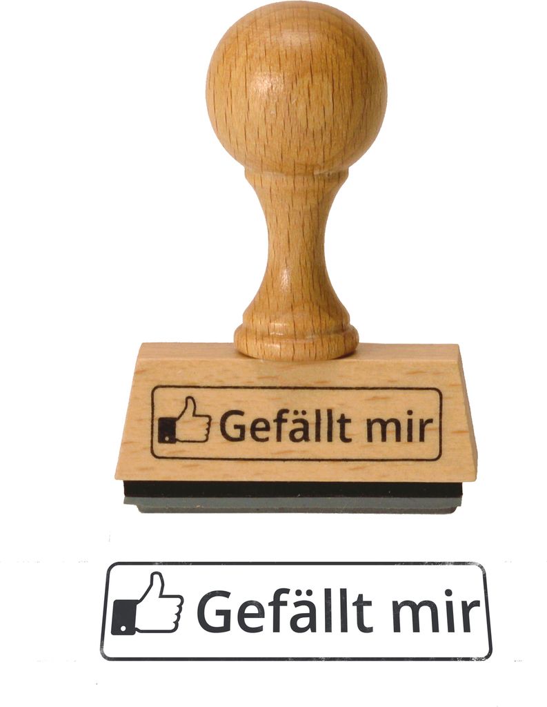 Der Gefällt mir Holzstempel Produktbild 