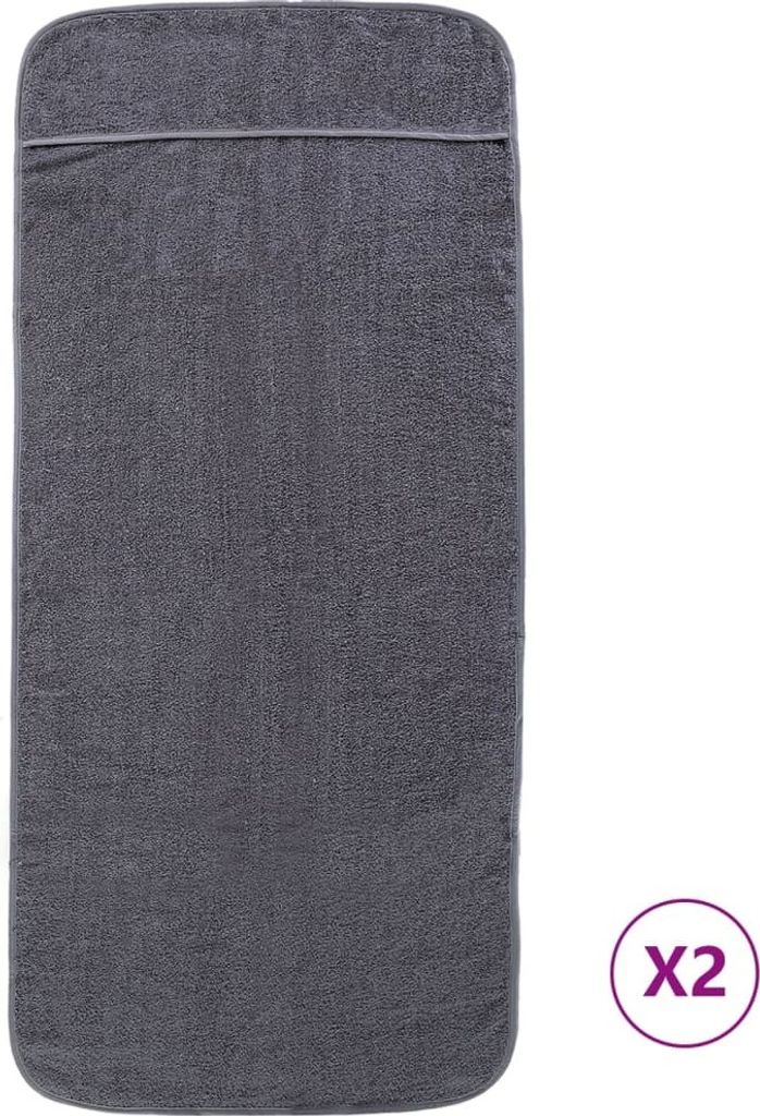 vidaXL Asciugamani da spiaggia 2 pz. Antracite 60x135 cm Immagine del prodotto 