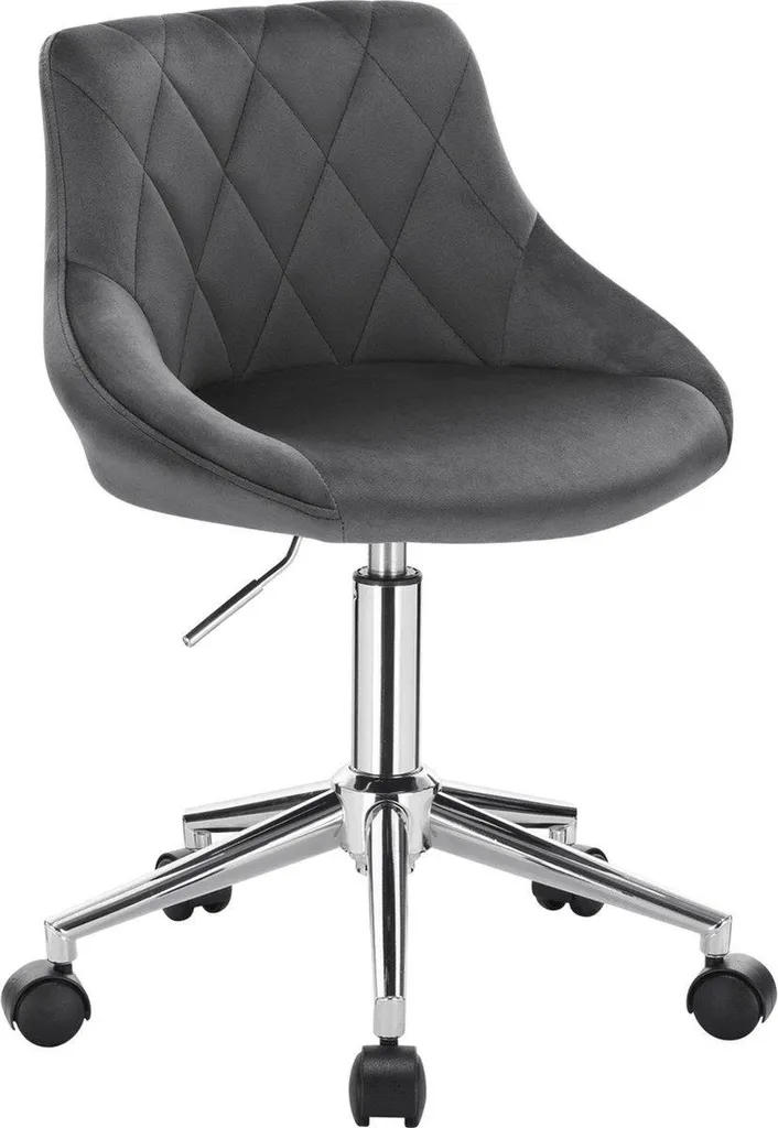 Sedia da Ufficio Ergonomica Grigio Scuro in Velluto | Comfort Premium