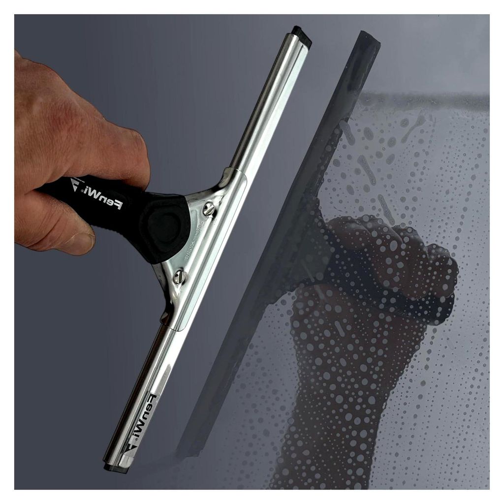 Fensterabzieher in 25cm Breite/Duschabzieher/Abzieher mit Edelstahl-Abziehschiene für Fenster und Glasreinigung
