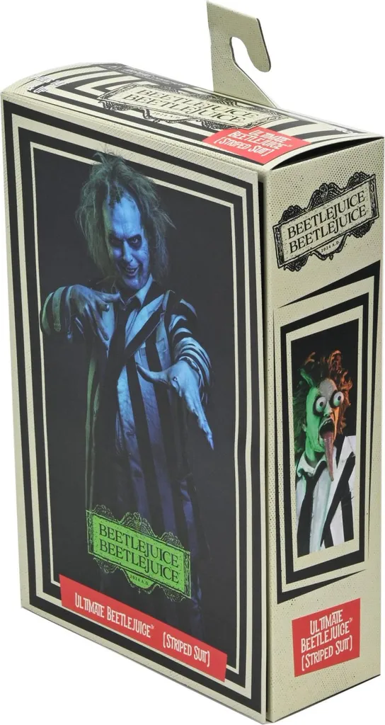 Figurine de collection Beetlejuice articulée NECA 18cm costume à rayures