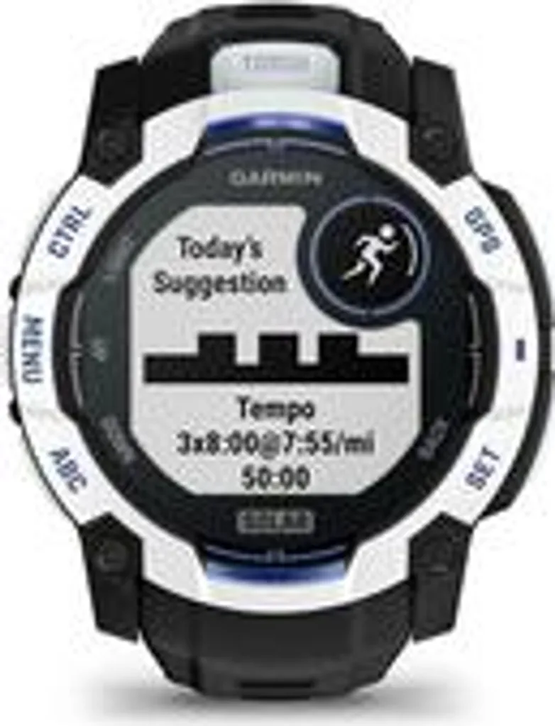 Montre connectée solaire Garmin Instinct 3 GPS antichoc blanche - 2