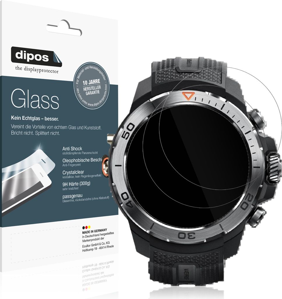 2x Schutzfolie für Xiaomi Mibro GS Explorer - Anti-Shock 9H Produktbild 