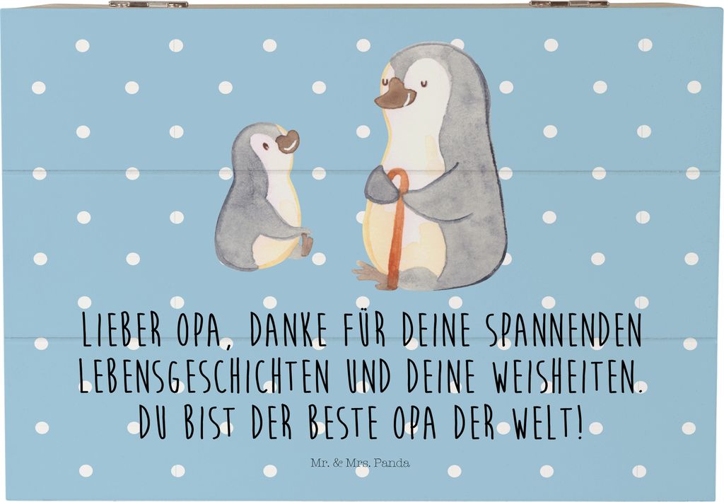 Mr. & Mrs. Panda Box Pinguin Opa Enkel 22 x 15 cm - Blau Produktbild 