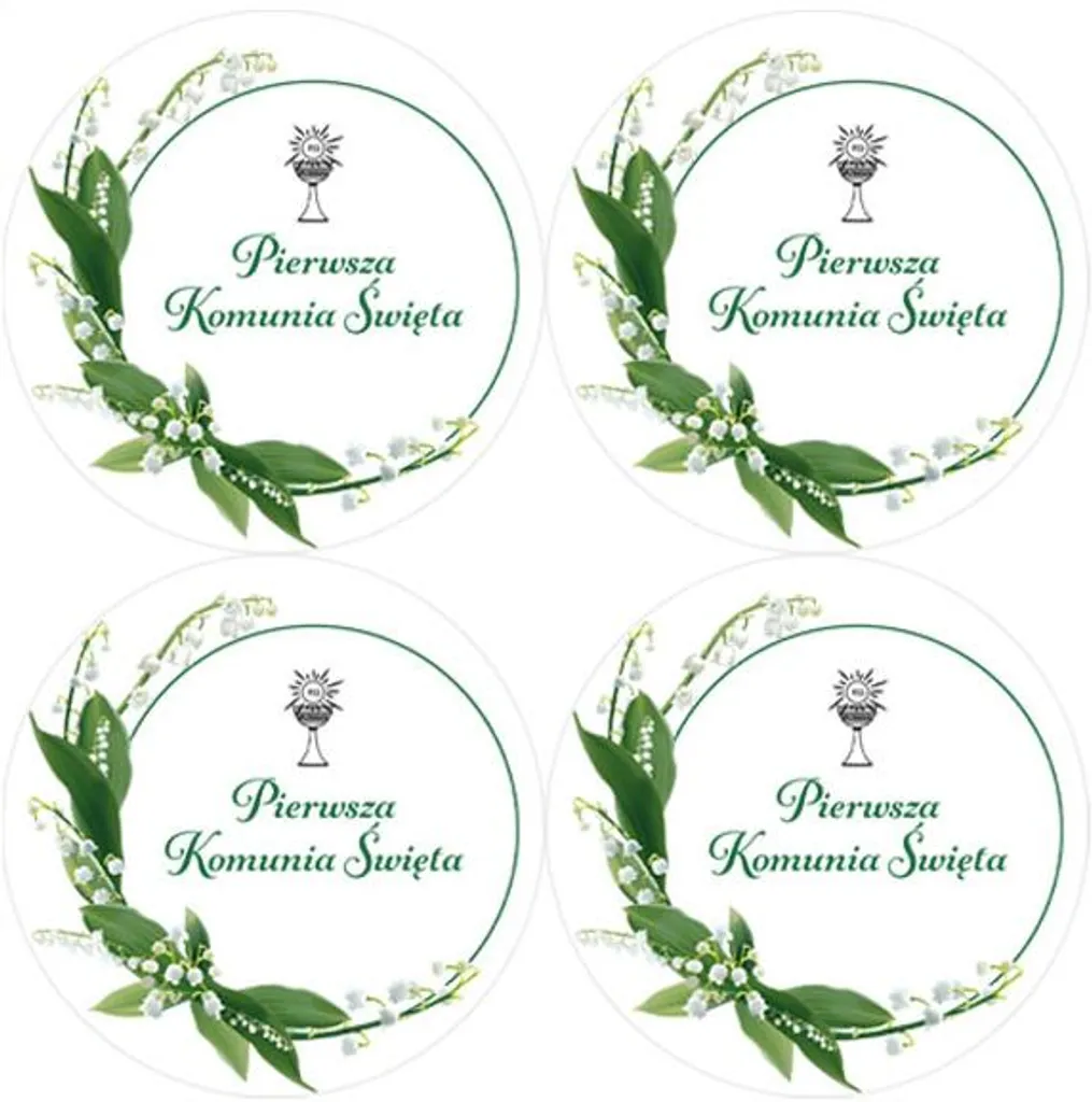 Set 4 Stickers MAIGLÖCKCHEN 75mm - Decorazioni Comunione Chic
