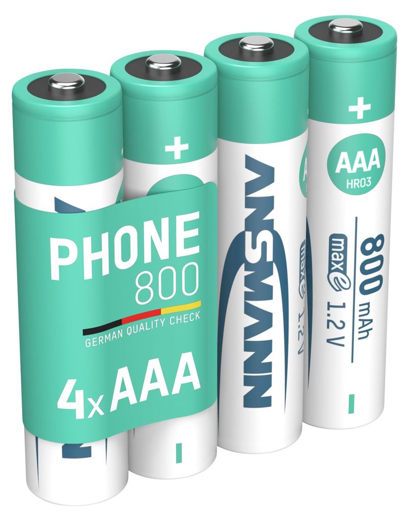 ANSMANN Telefon Akku AAA, 4 Stück, 800mAh 1,2V, DECT Produktbild 