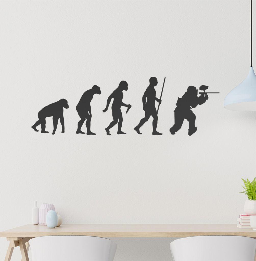 Paintballspieler Evolution Wandtattoo Wandaufkleber Wall Sticker - Dekoration, Küche, Wohnzimmer, Schlafzimmer, Badezimmer