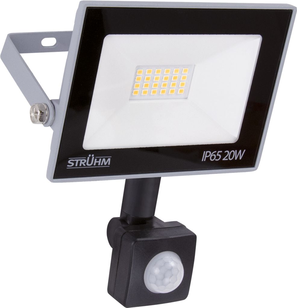 Außenlampe Wand LED Bewegungsmelder mit Schalter Glas 15,9 cm hoch IP65 Grau Weiß eckig neutralweiß 4200 K