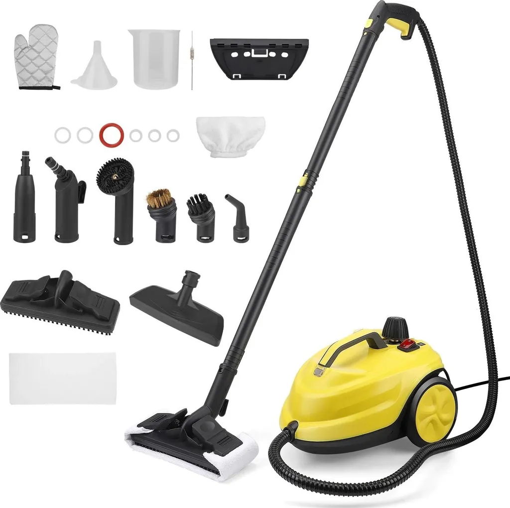 Nettoyeur vapeur multifonctionnel 1400W jaune avec prise UE 220V