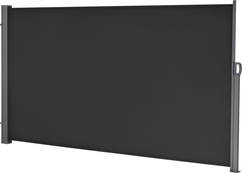 Seitenmarkise 180 x 300 cm Schwarz Sichtschutz Markise Produktbild 