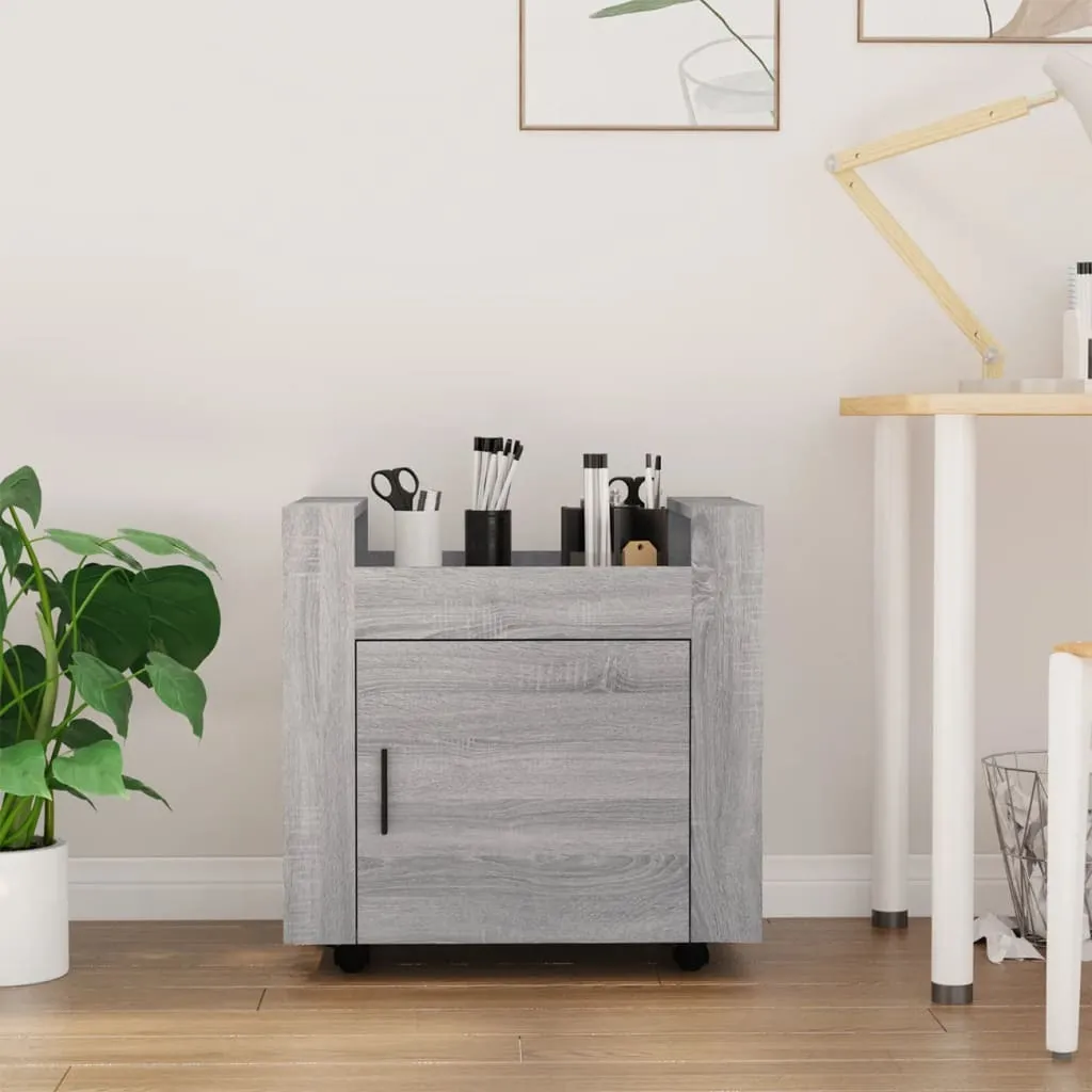 Carrello Porta Stampante Grigio Sonoma 60x45x60 | Materiale MDF