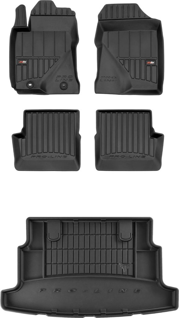FROGUM Gummimatten Auto Fußmatten + Kofferraummatte für Toyota Corolla IX 2001-07
