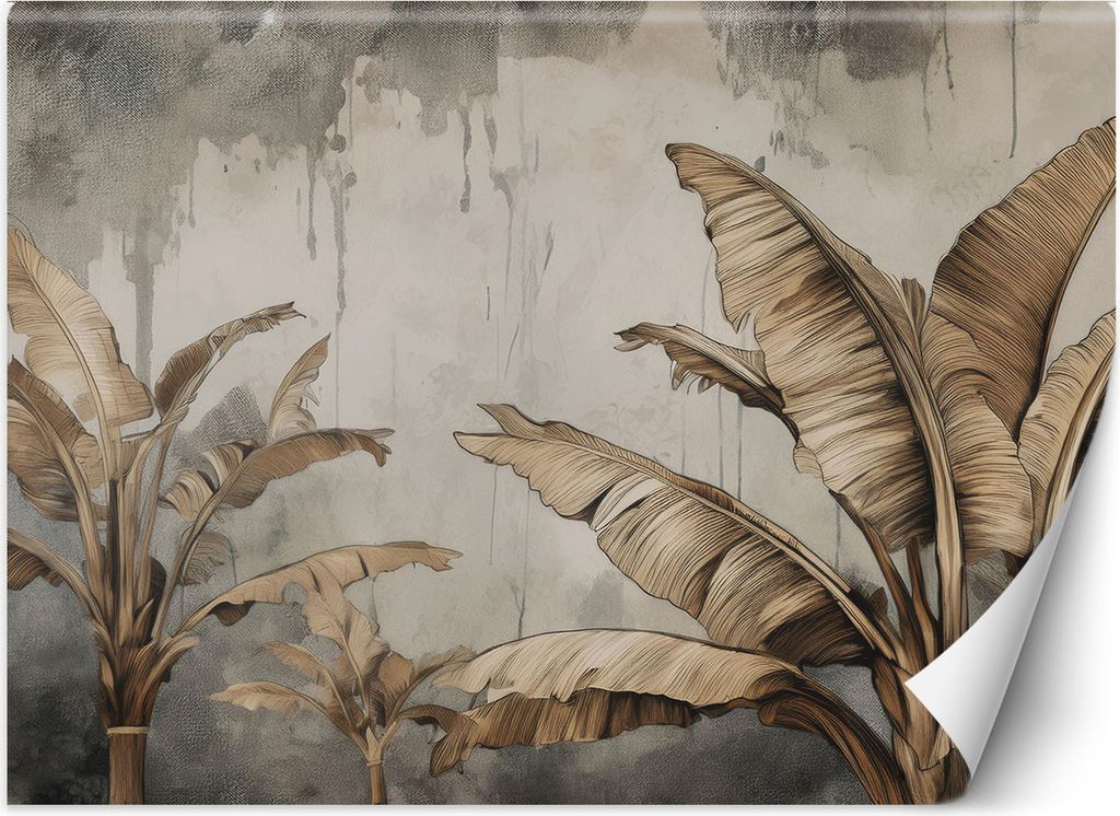 Vlies fototapete Exotische Blätter Beige 200x140 cm Feeby Beige inkl. Kleber einfache Montage