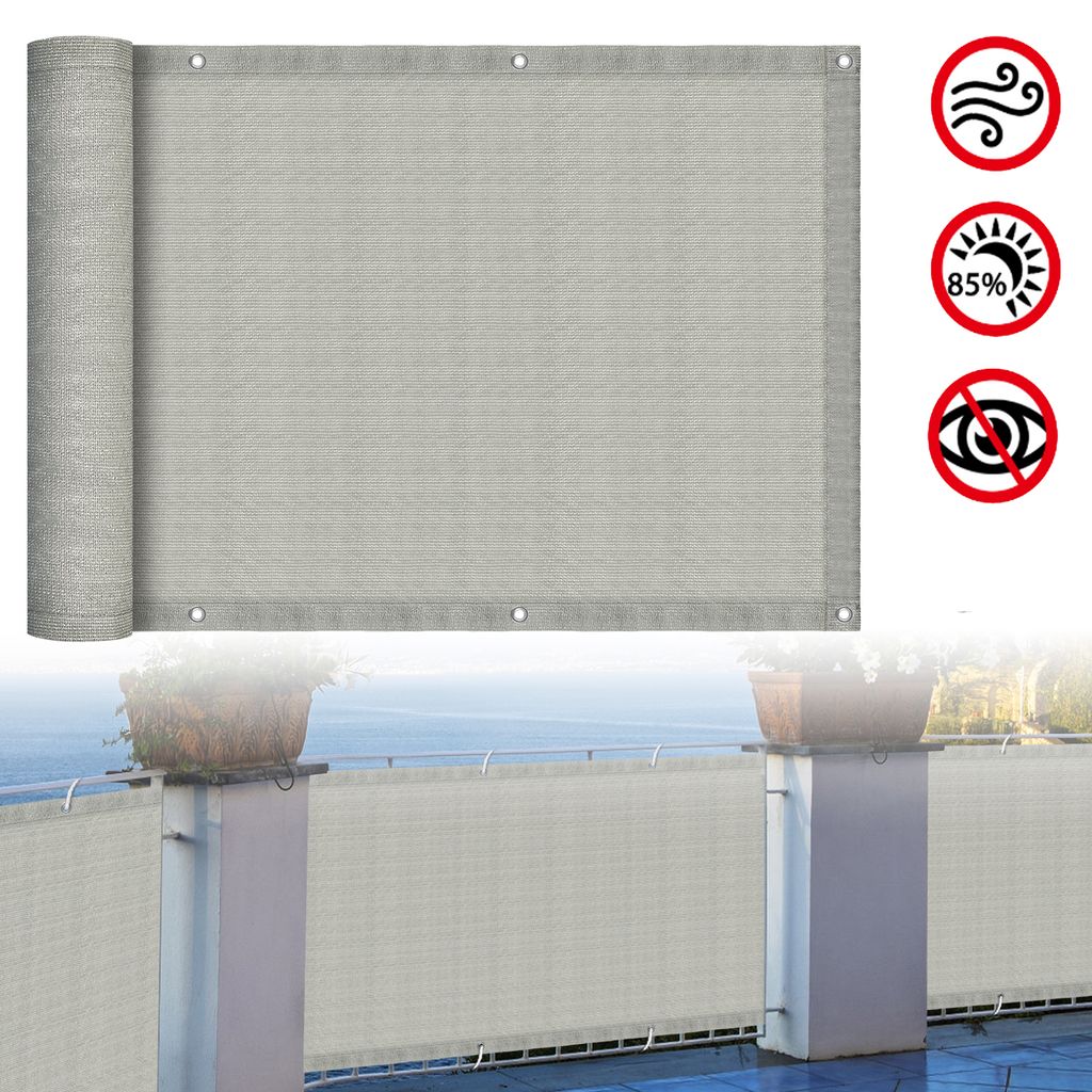 17,78€/m² Sichtschutz Balkon Windschutz Balkonverkleidung anthrazit grau 90cm 