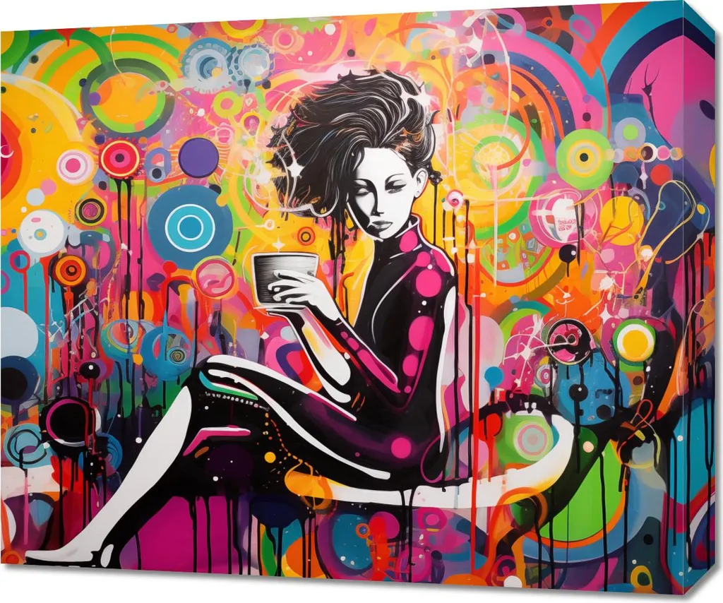 Tableau Graffiti 60x50 cm Impression Haute Définition Style Urbain