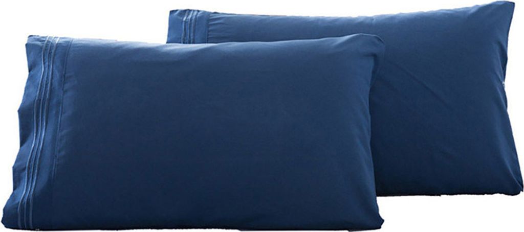 2pcs King Queen stilvolle Festkolbenkissen Kissenbezüge Schlafzimmerdekoration-Marineblaue Königin