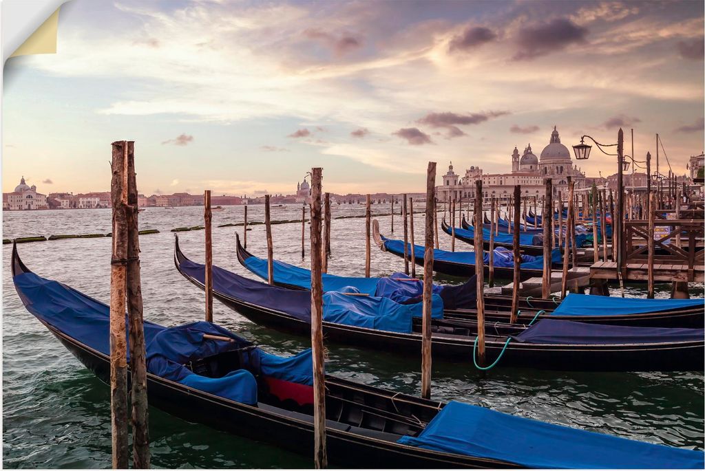 ARTland Wandbild, selbstklebend Venedig Gondeln Größe: 90x60 cm