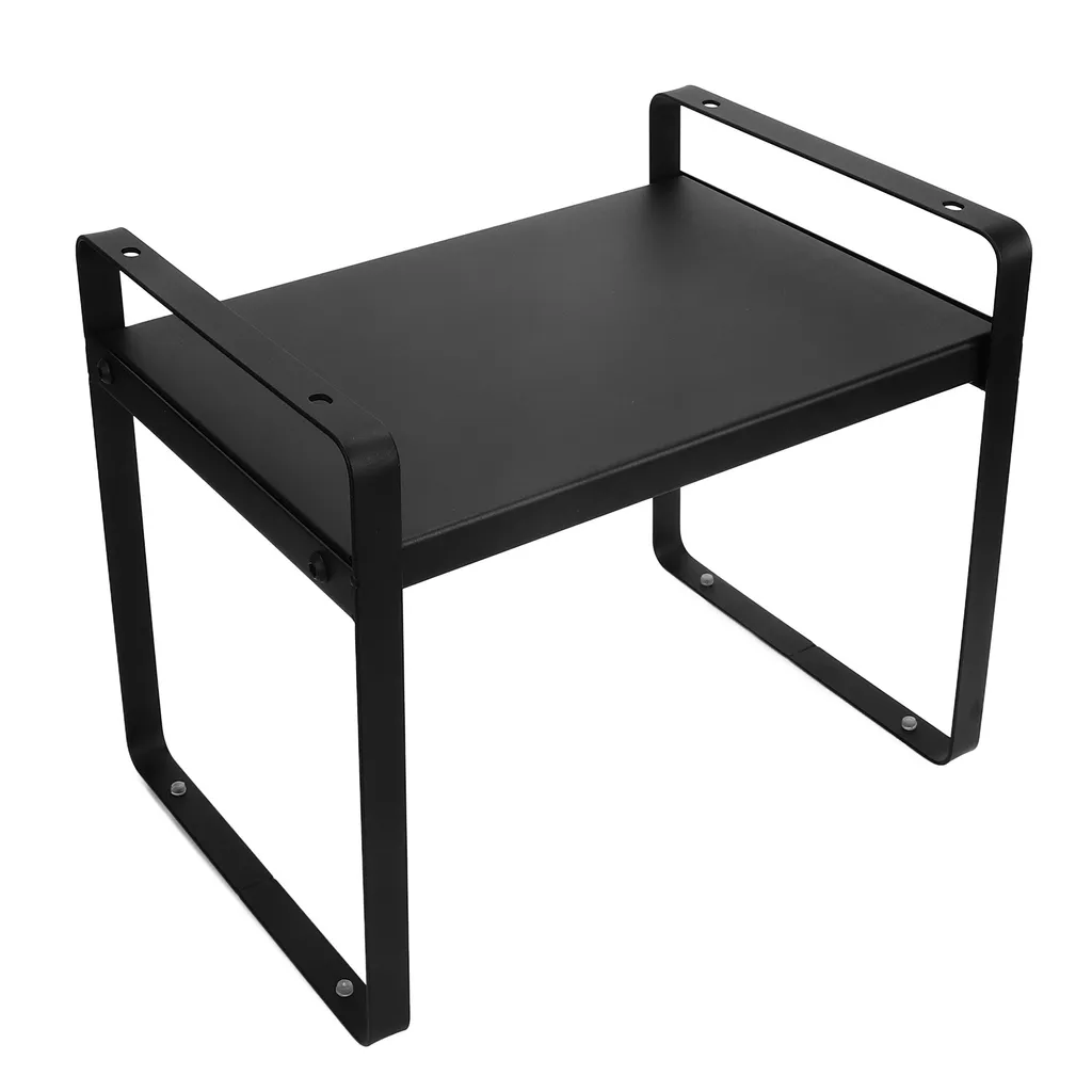 Organisateur d'armoire en métal noir réglable pour placard de cuisine