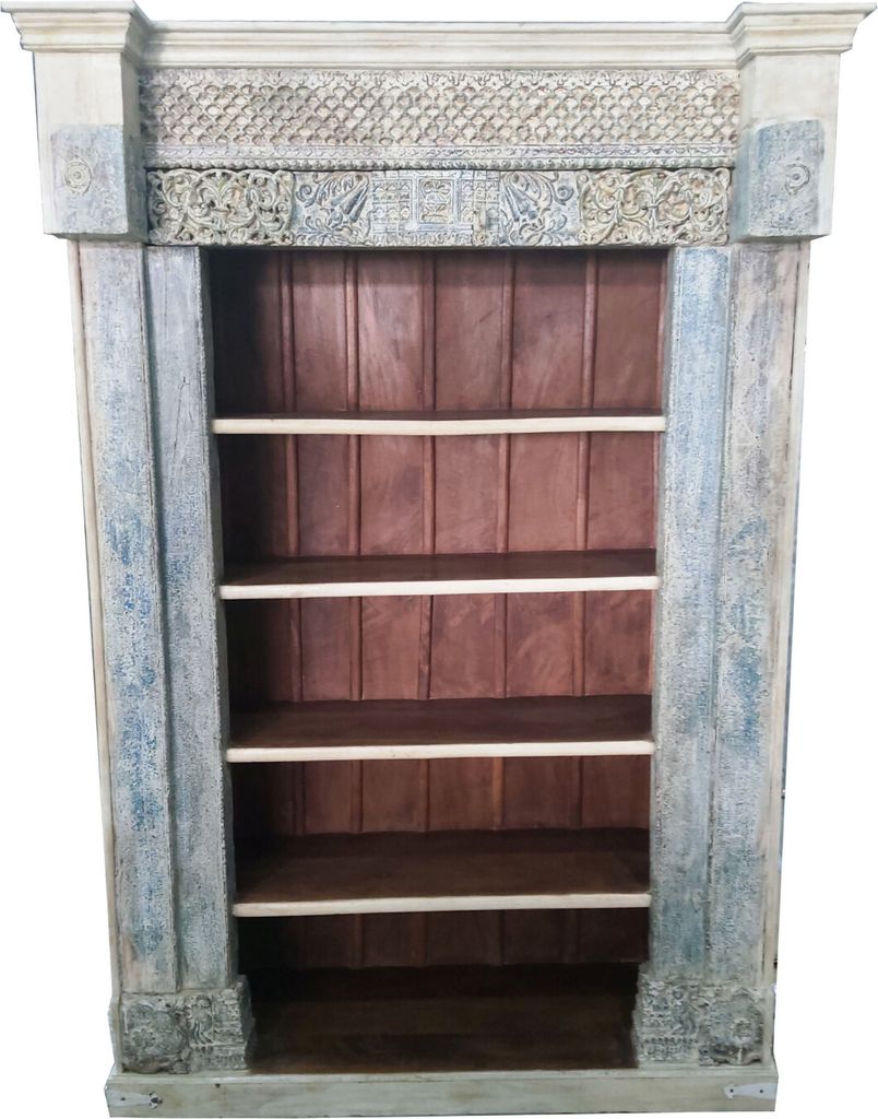 Regal aus Massiv Holz Muster -27- Vintage Braun 229cm hoch für Diele oder Schlafzimmer | Standregal ohne bohren für Badezimmer | Raumteiler Wandr...