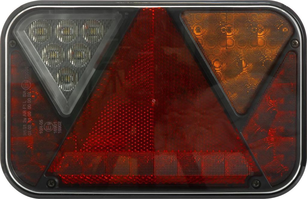 FRISTOM FT-270 LED Rücklicht rechts Montage 12 V 5-Pin Bajonett 200x 130x 50 mm 6 Funktionen E9 EMV für Anhänger Trailer und Bus