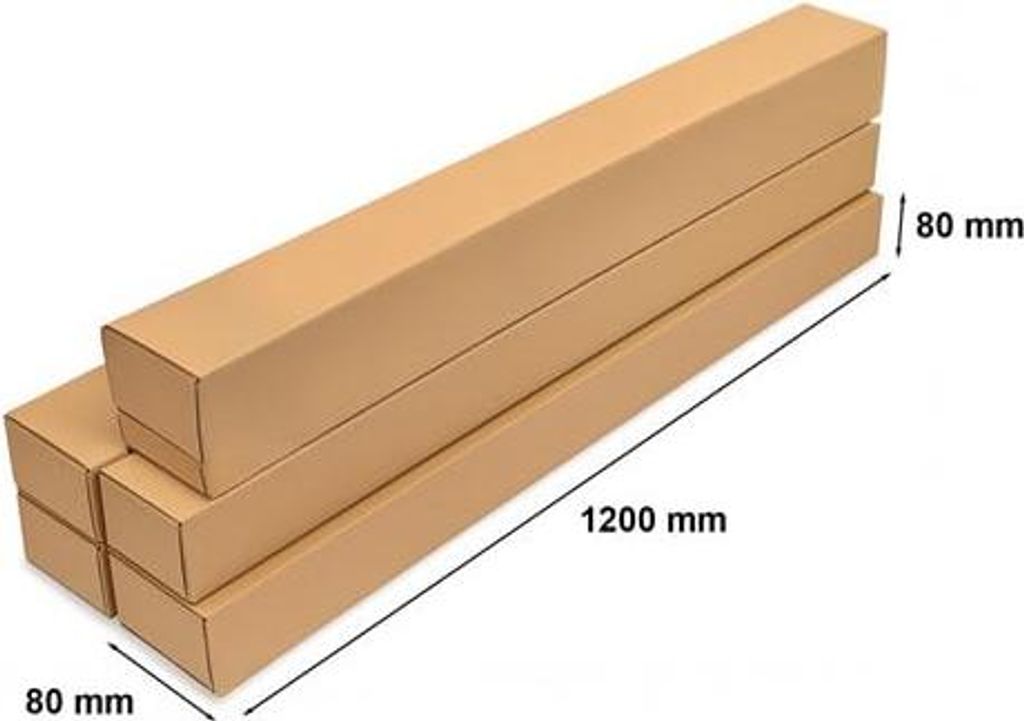 Karton mit Stanzform zum Verpacken – Paket 1200 x 80 x 80 mm 2A0 – 100 Stück