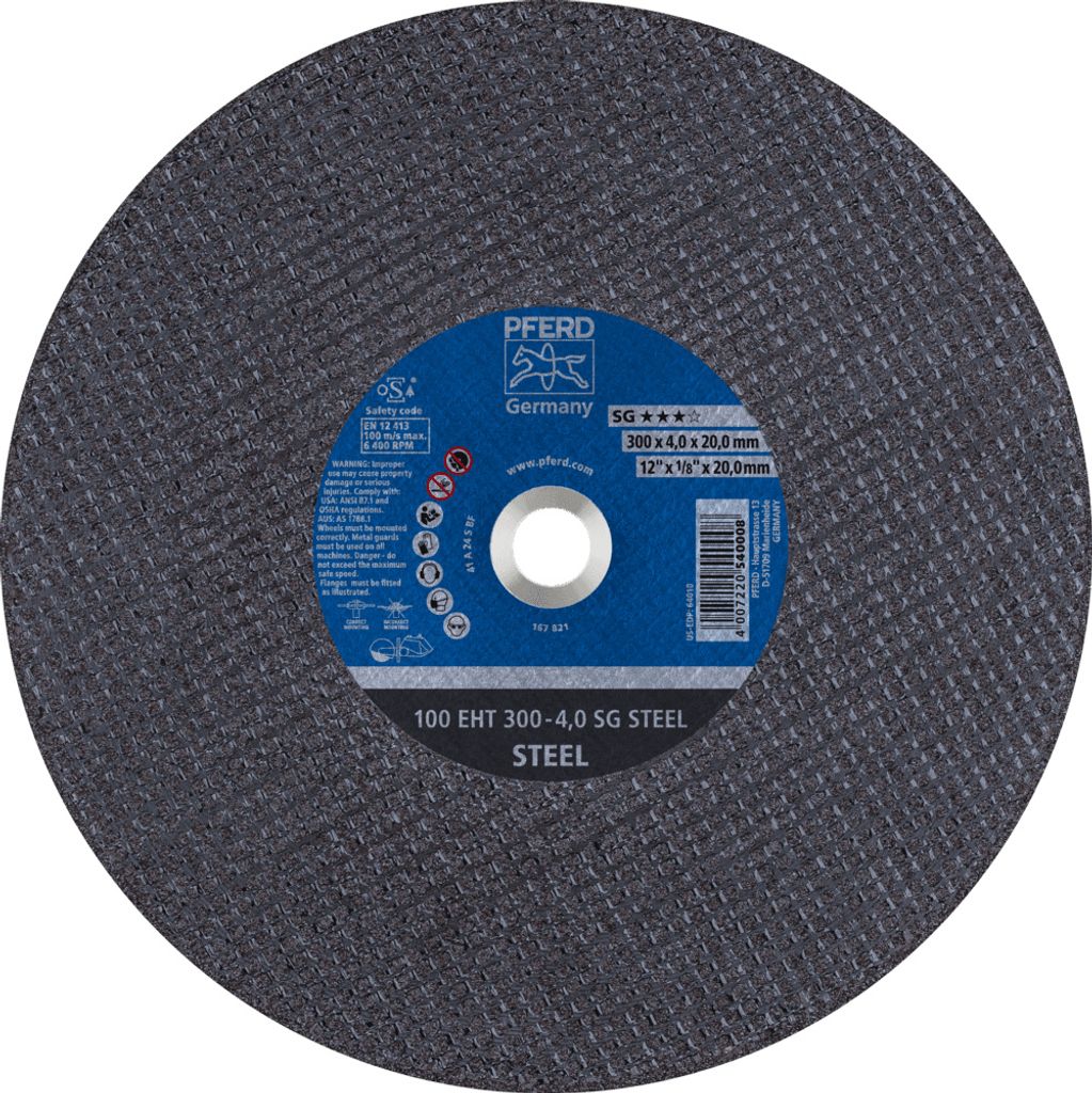 PFERD TOOLS Trennscheibe Trennschleifer EHT 300x4,0x20mm SG STEEL für Stahl (100 m/s)