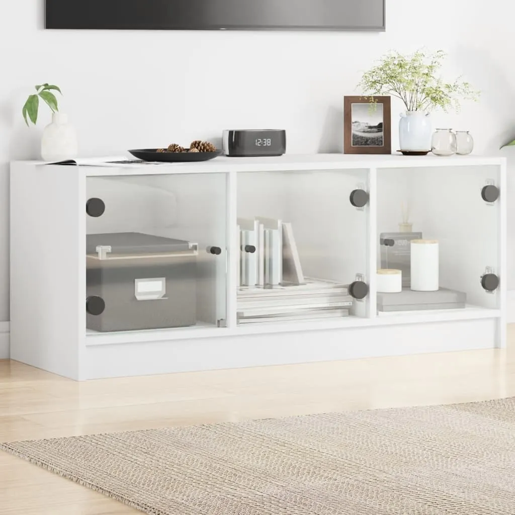 Supporto TV Bianco Maison Exclusive 102x37x42 cm - Robusto con Ante Vetro