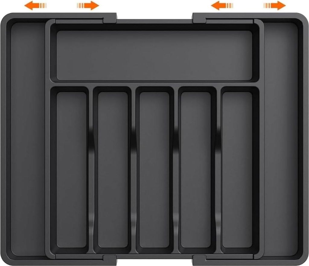 Besteckkasten fš¹r Schubladen Einstellbar Breite 34-57 cm,Besteckeinsatz 8 F?cher Verstellbarer Kunststoff Schubladen Organizer š¹r L?ffel Mess...