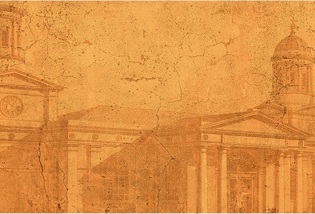 Tadessi Fototapete | Architektur | 4.00 m x 2.70 m | Orange | | Wandbild | Digitaldruck