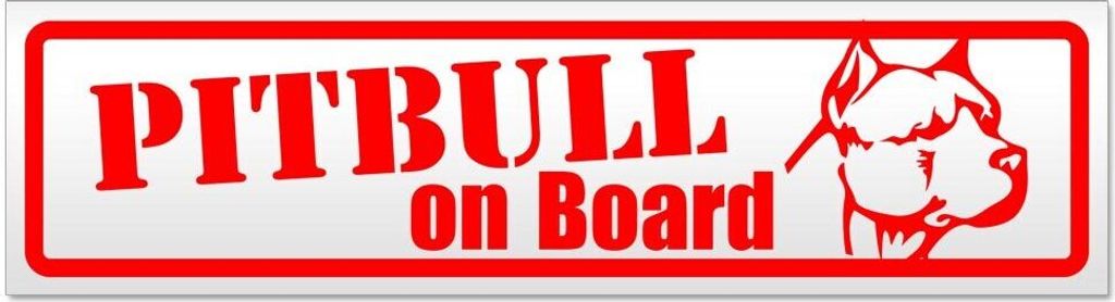 Kiwistar - Autoaufkleber - Rot - 45 x 12 cm - Pitbull on Board - Hinweis Aufkleber Sticker für Auto, Kfz, Fahrrad, PKW, LKW
