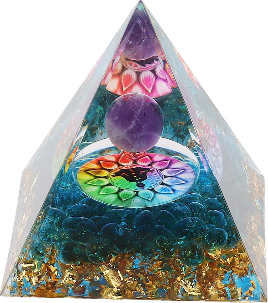 Kristallpyramide, Kristall-Epoxidharz, Heilkristallpyramide, Meditation, Glš¹cksbringer