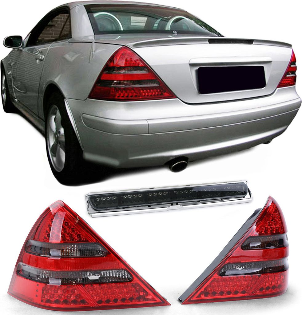 LED Rückleuchten Heckleuchten in Rot Schwarz + LED Bremsleuchte für Mercedes