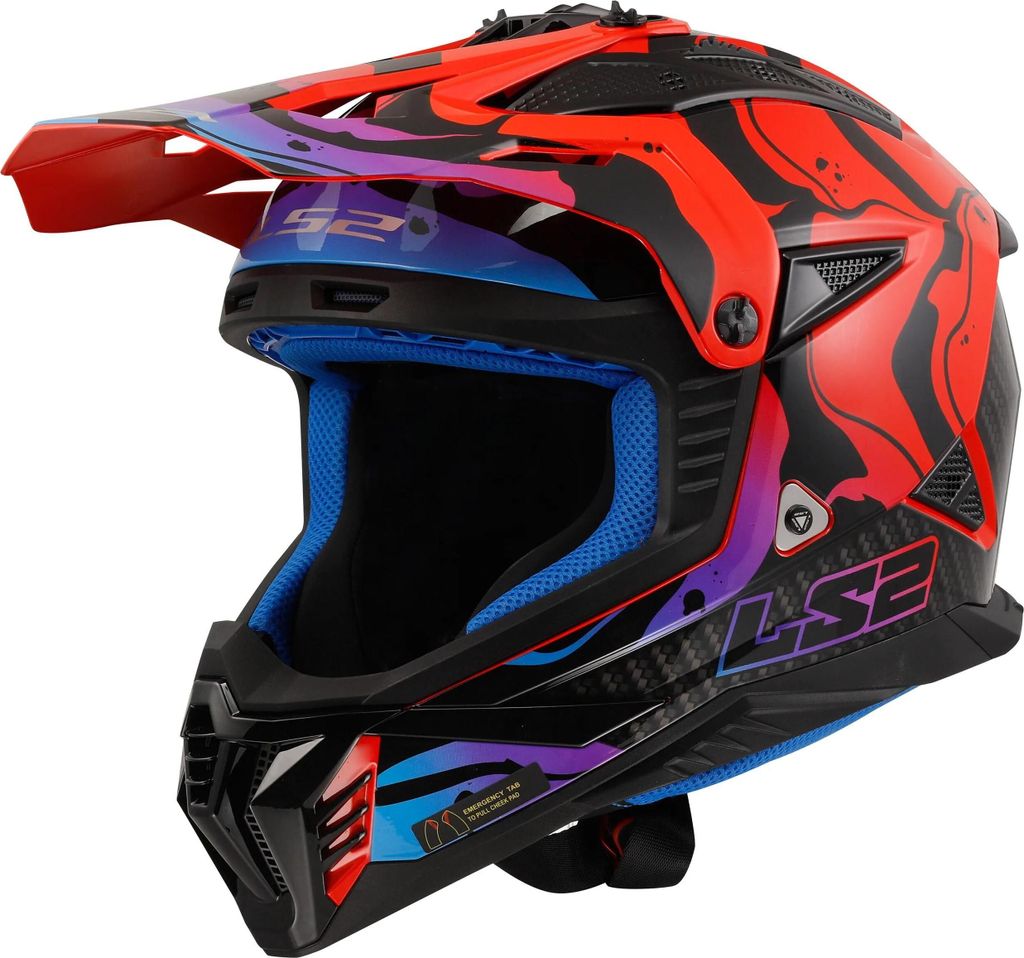 Casco de motocross LS2 MX708 Fast II, color /rojo/azul, Imagen del producto 