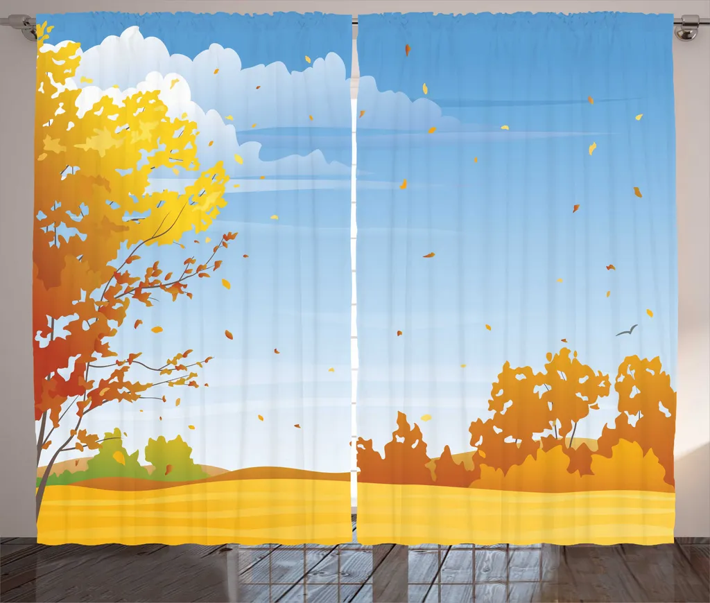 Rideaux de Salon Universels Motif Rustique Champ de Blé 280 x 225 cm