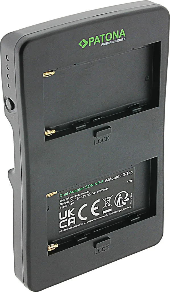 Adaptateur PATONA V-Mount pour 2 batteries Sony NP-F séries L Premium
