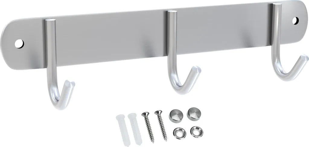 Intirilife appendiabiti in acciaio inox modello E - 3 ganci - appendiabiti appendiabiti appendiabiti in 5 diversi design