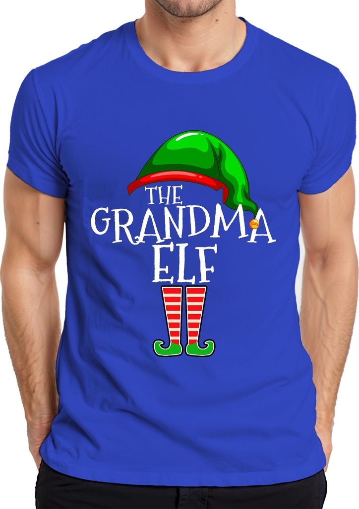 The Grandma Elf Weihnachten Oma Geschenk gestreifte Beine lustig Herren T-Shirt, Blau, XXL