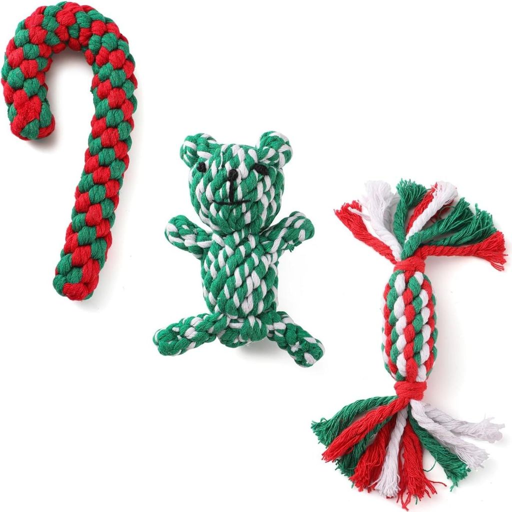Weihnachts Kauspielzeug Haustiere, 3 Stš¹ck Weihnachts Zuckerstangen Seil, Hundespielzeug Weihnachten, Weihnachten Seil Hundespielzeug, Weihnacht...