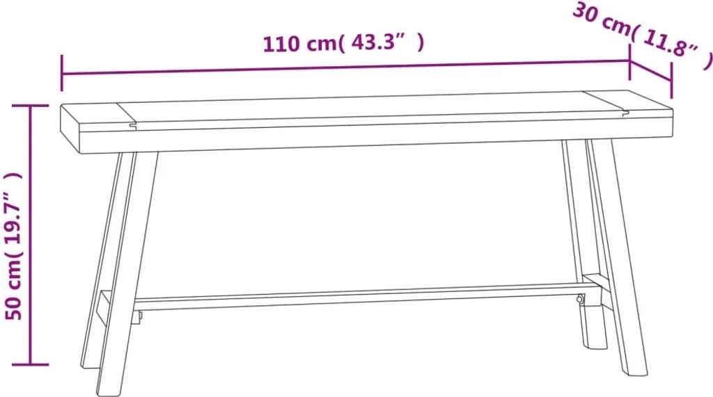 Banc Cloris 110 cm en teck massif : Idéal pour l'entrée ou la terrasse - 3