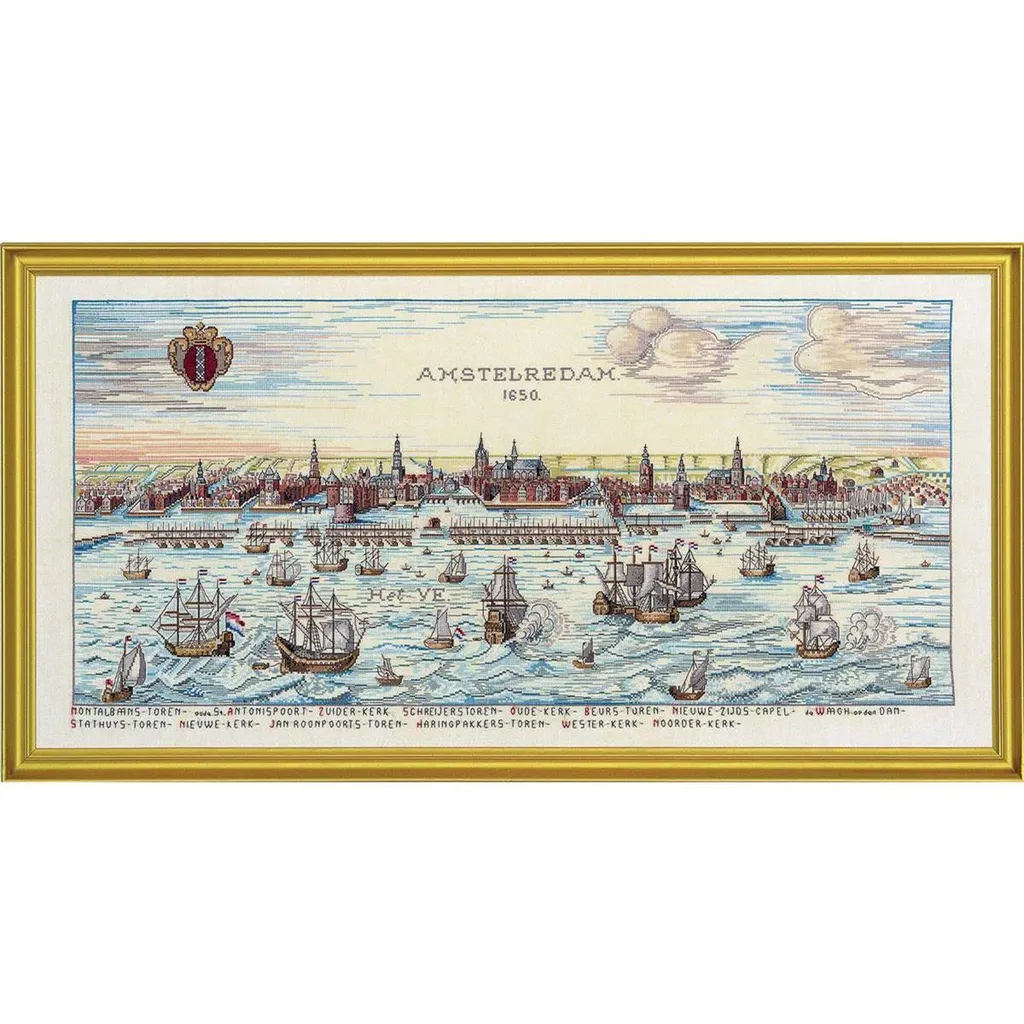 Tableau Broderie Amsterdam à Faire Soi-même Eva Rosenstand 45x90 cm