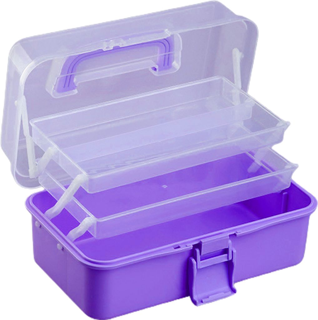 Mehrschichtige, faltbare Organizer-Box mit Griff, große Kapazität, Aufbewahrungskoffer für Malerpinsel, Nähzubehör und Kleinigkeiten