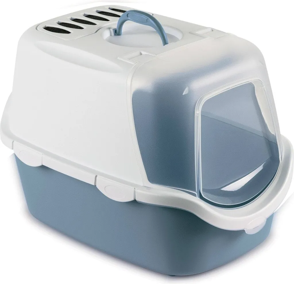 Bac à Litière Anti-Odeur Cathy Easy Clean Stefanplast Blanc et Bleu