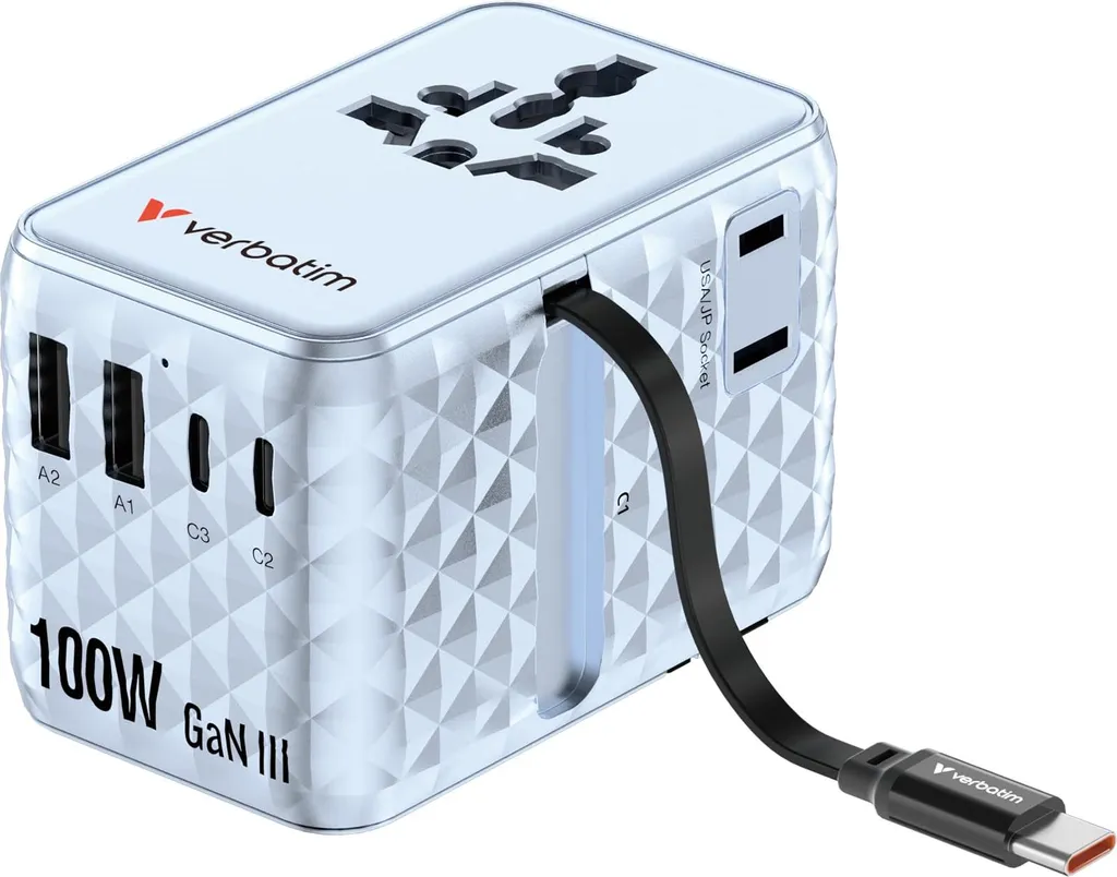 Recensione Verbatim 30192: Adattatore Universale 100W GaN III Blu