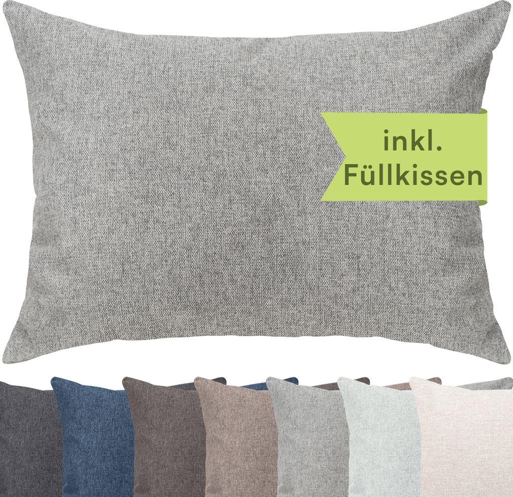 Selfitex Dekokissen XXL 60x80 inkl. Füllkissen kuschelweiches Lesekissen, Rückenkissen , Sofakissen,für Couch, Bett oder als Polster jeglicher A...