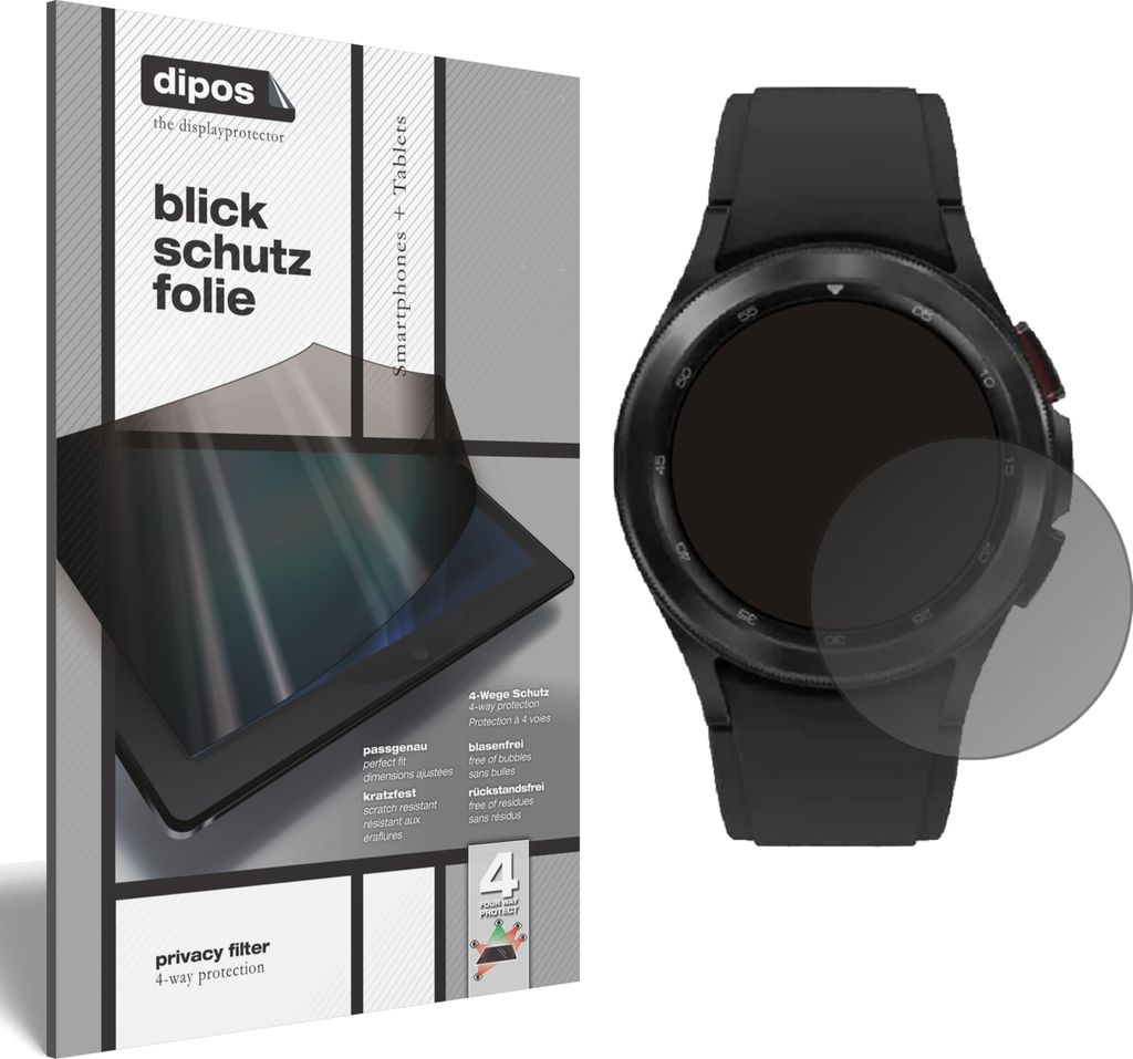Blickschutzfolie für Samsung Galaxy Watch 4 Classic (42 mm) matt Schutzfolie Folie Display Schutz dipos