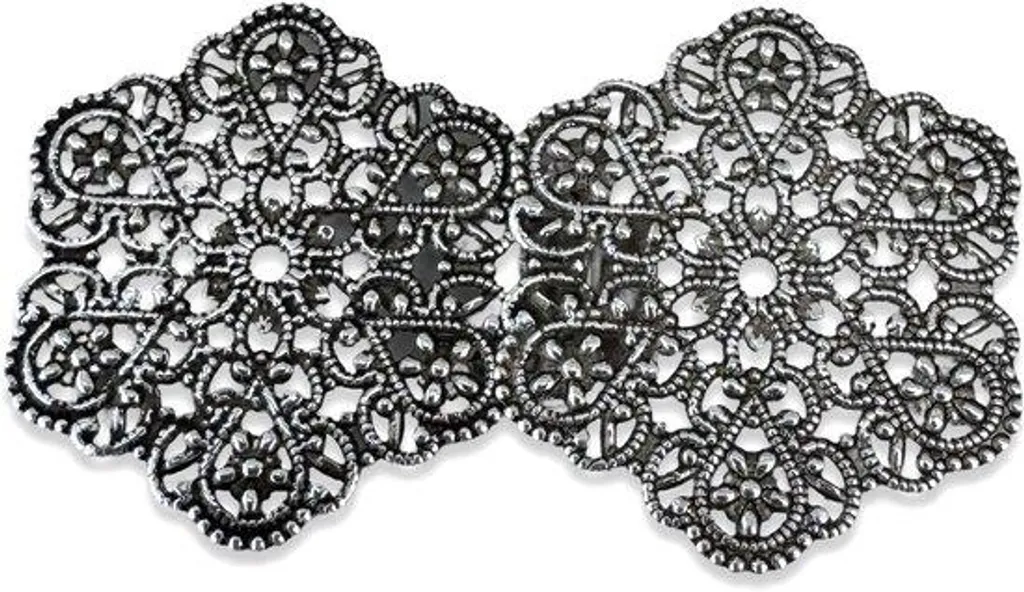 Fermoir filigrané en argent vieilli de style vintage pour collier chic