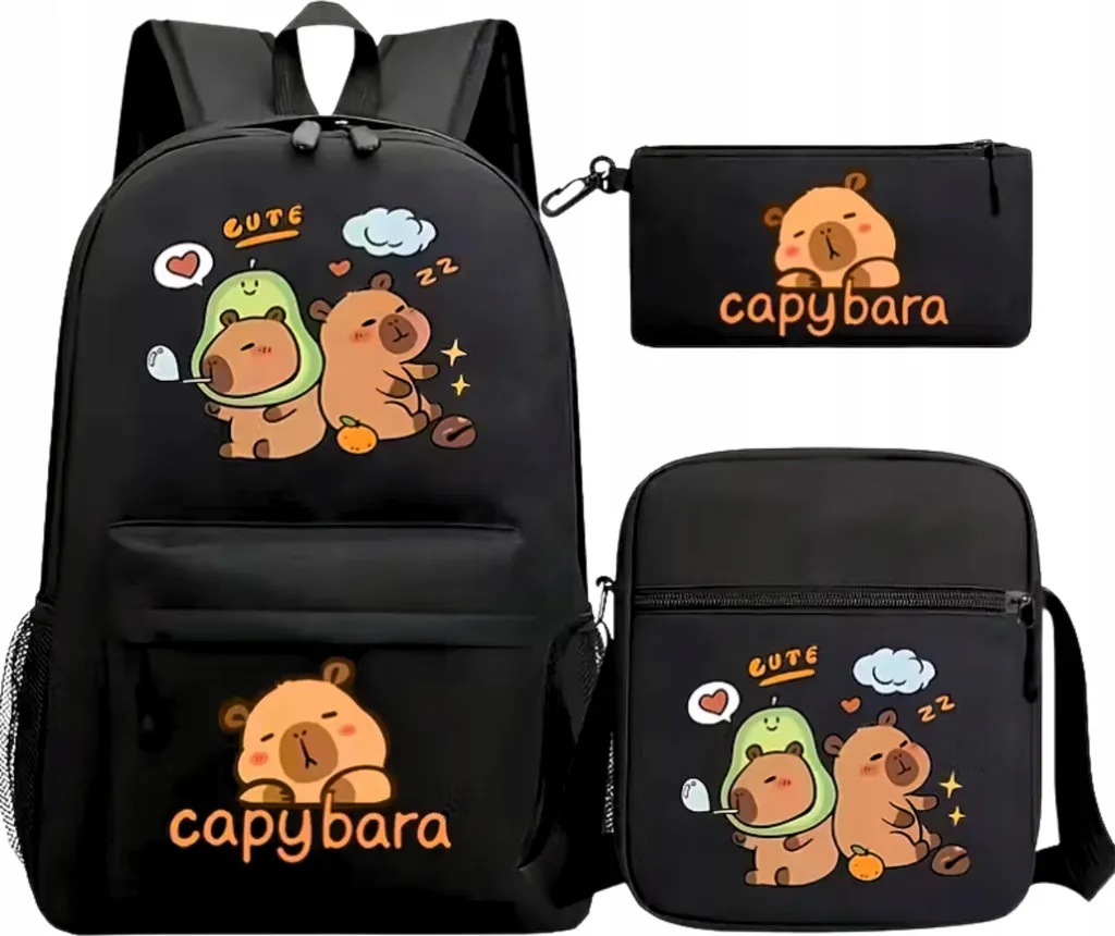 Sac à dos Kapibara grande capacité avec trousse et bandoulière 3-en-1